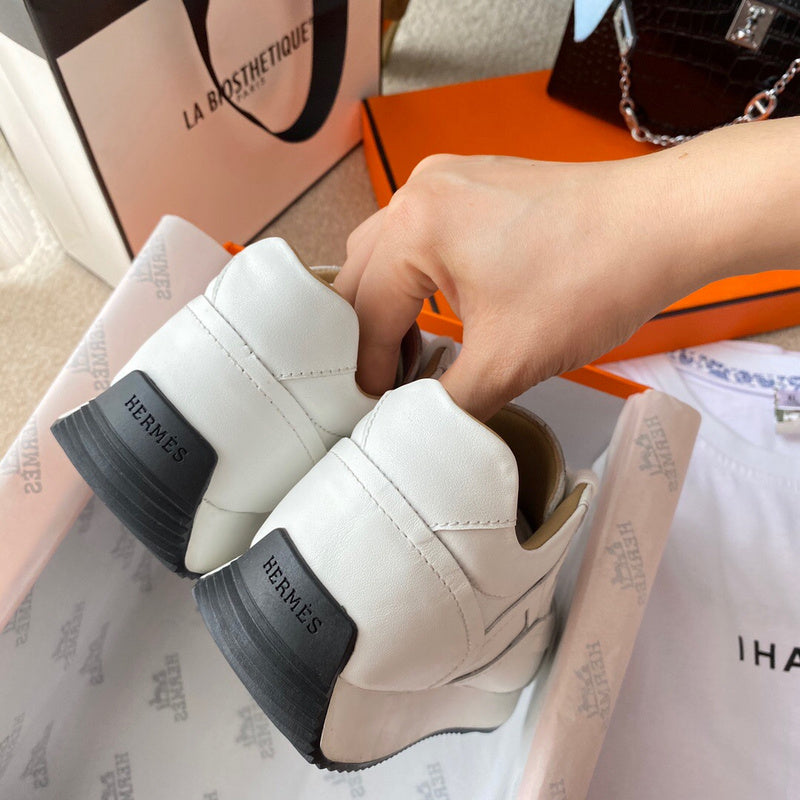 Hermes shoes Style 355 - styled lifestyle view (alternate angle)