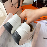 Hermès White Chunky Platform Sneakers - Toe Detail View