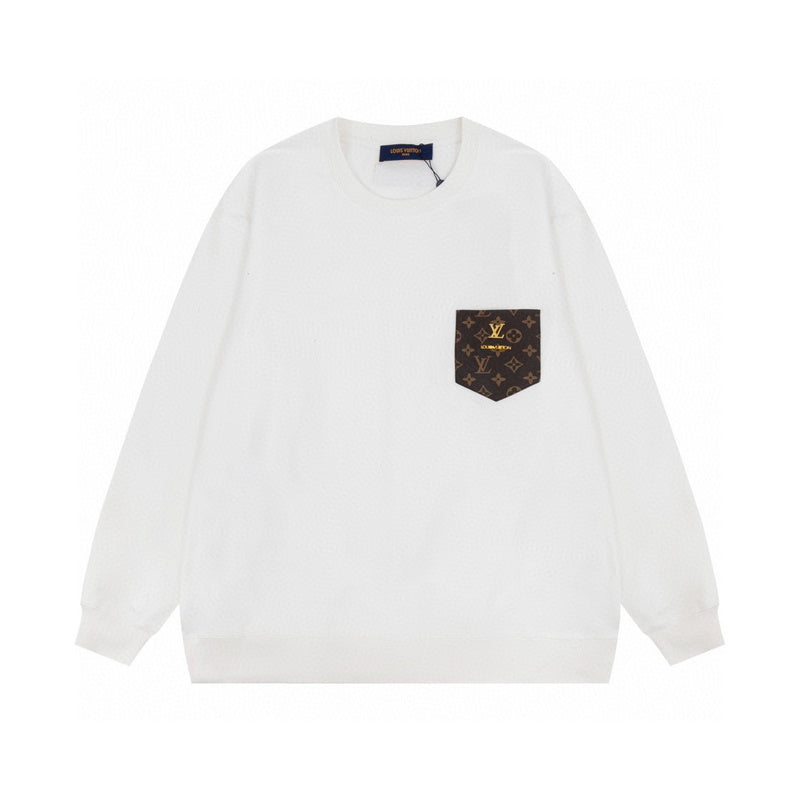 Side profile of Louis Vuitton luxury clothing with label-forward styling