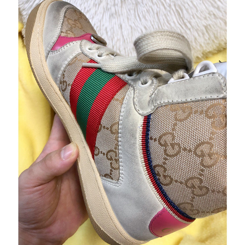 Side profile of Gucci all-black sneakers cushioned comfort fit