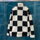 Back view of Louis Vuitton luxury clothing with signature branding