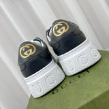 Gucci crisp white luxury sneakers view 7 retro runner design