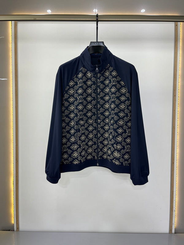 Back view of Louis Vuitton luxury clothing with label-forward styling