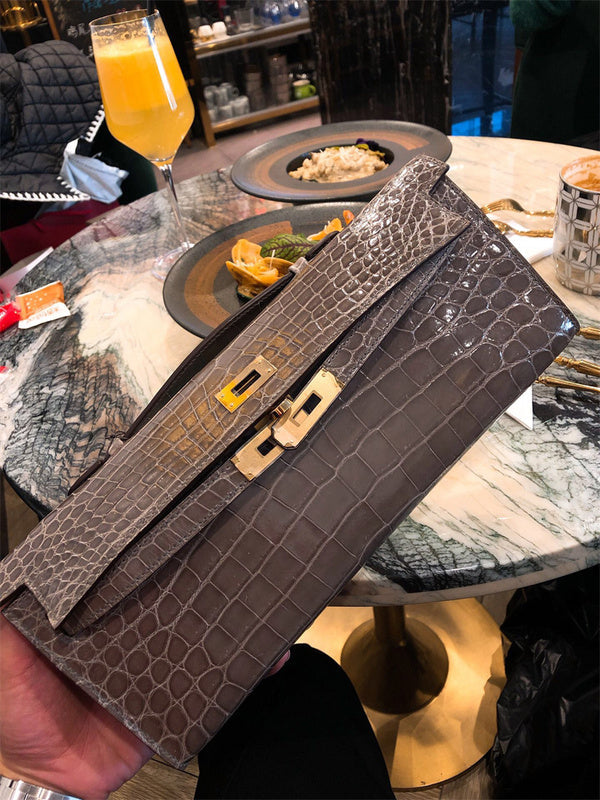 Close-up detail of poised bag design
