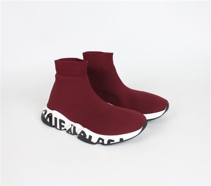 Balenciaga Red Low-Top Sneakers - Angled View
