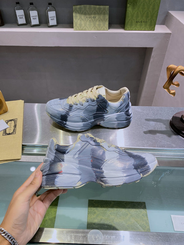 Gucci sneakers detailed view showing premium designer craftsmanship