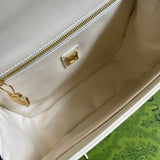 Side profile of classic elevated women's handbag – women's luxury handbag