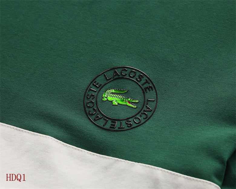 Side profile of Lacoste luxury clothing with tailored silhouette