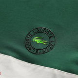 Side profile of Lacoste luxury clothing with tailored silhouette
