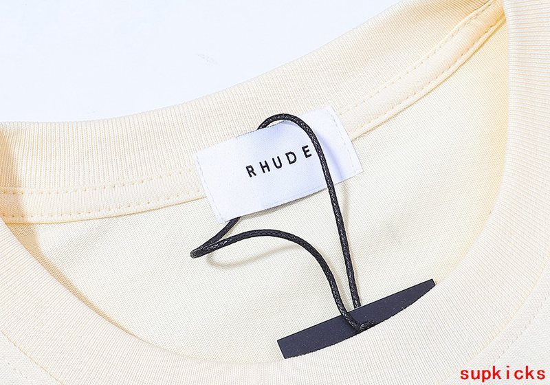 Back view of Rhude luxury clothing with everyday silhouette