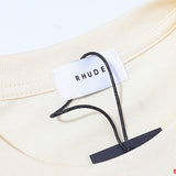 Back view of Rhude luxury clothing with everyday silhouette
