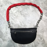 Sleek Faux Leather Handbag - Refined Silhouette | Women's Fashion Handbag #728 - hardware and detail close-up (image 5) of designer-inspired handbag