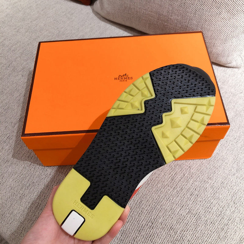 Hermès White High-Top Sneakers - Side Profile View