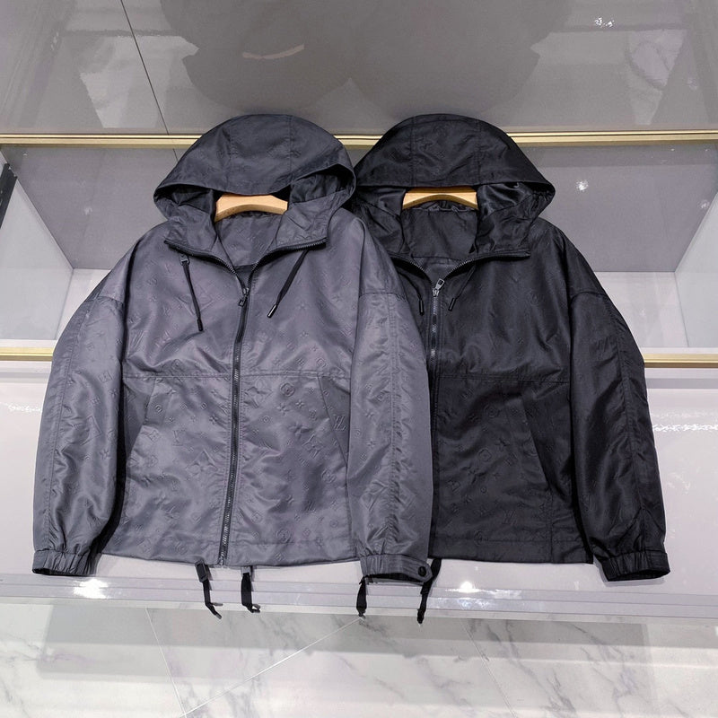 Close-up detail shot of Louis Vuitton luxury clothing with relaxed-fit cut
