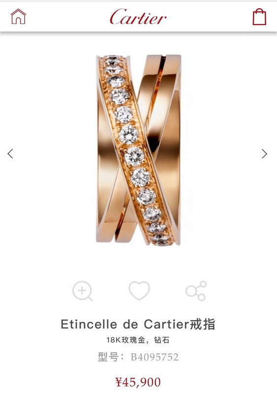 Close-up detail view of Cartier unisex jewelry piece