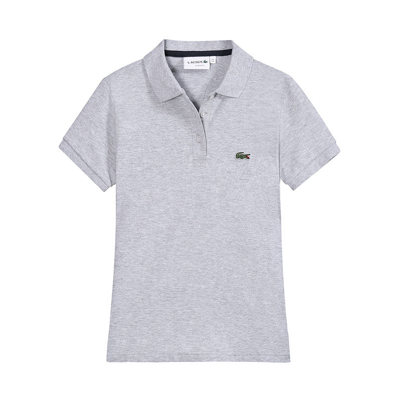 Close-up detail shot of Lacoste luxury clothing with signature branding