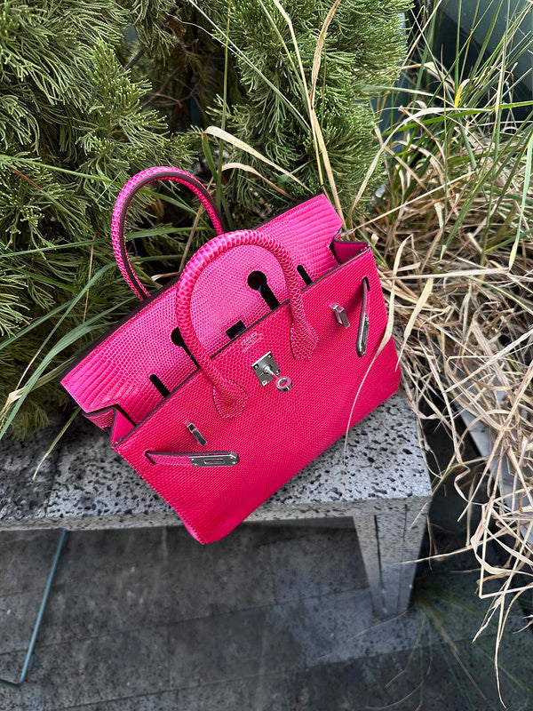 Close-up detail of understated bag design