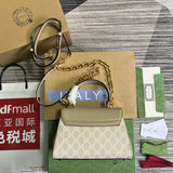 Side view of modernist structured handbag