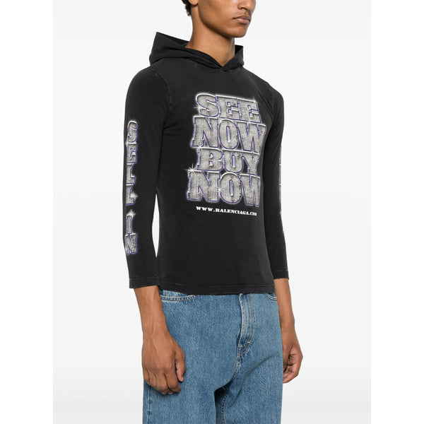 Balenciaga T-Shirts- Balenciaga Black T-Shirts & Vests - T-Shirts Men Premium Designer Cotton T-Shirt
