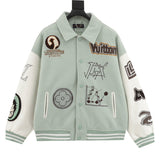 Front view of Louis Vuitton luxury clothing with logo-detail design
