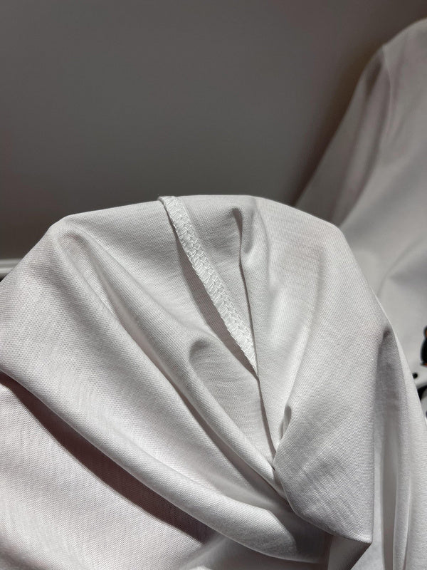 Close-up detail shot of Louis Vuitton cotton t-shirt with relaxed-fit cut