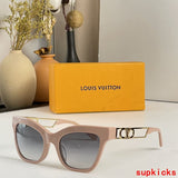 Close-up detail view of Louis Vuitton unisex sunglasses