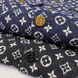 Front view of Louis Vuitton luxury clothing with logo-detail design