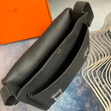 Sleek bag shown from front angle