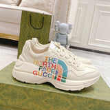 Gucci Luxury sneakers in tonal black premium leather build front view
