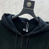 Close-up detail shot of Louis Vuitton luxury clothing with runway-inspired design