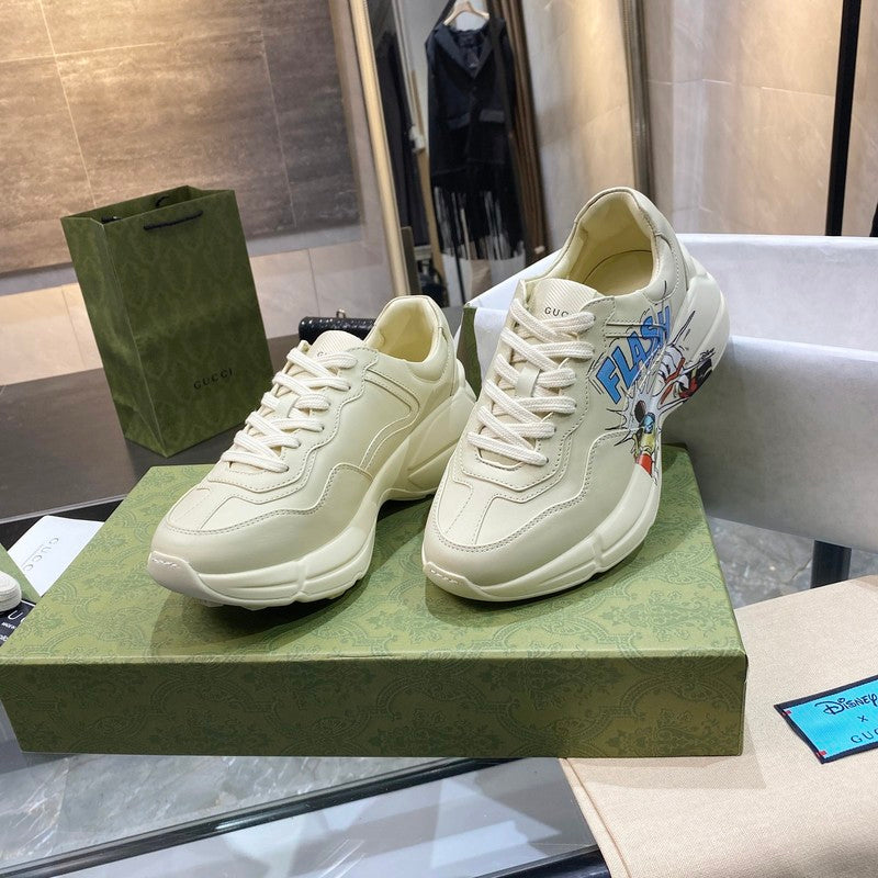 Gucci clean off-white luxury sneakers view 8 bold athletic profile
