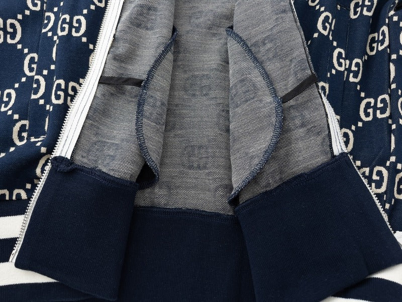 Back view of Gucci luxury clothing with logo-detail design