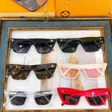 Close-up detail view of Louis Vuitton unisex sunglasses