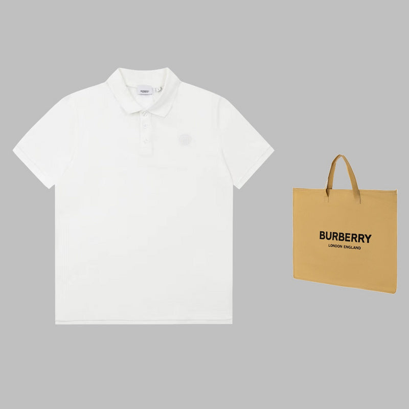 Front view of Polo cotton polo shirt with monogram-inspired silhouette