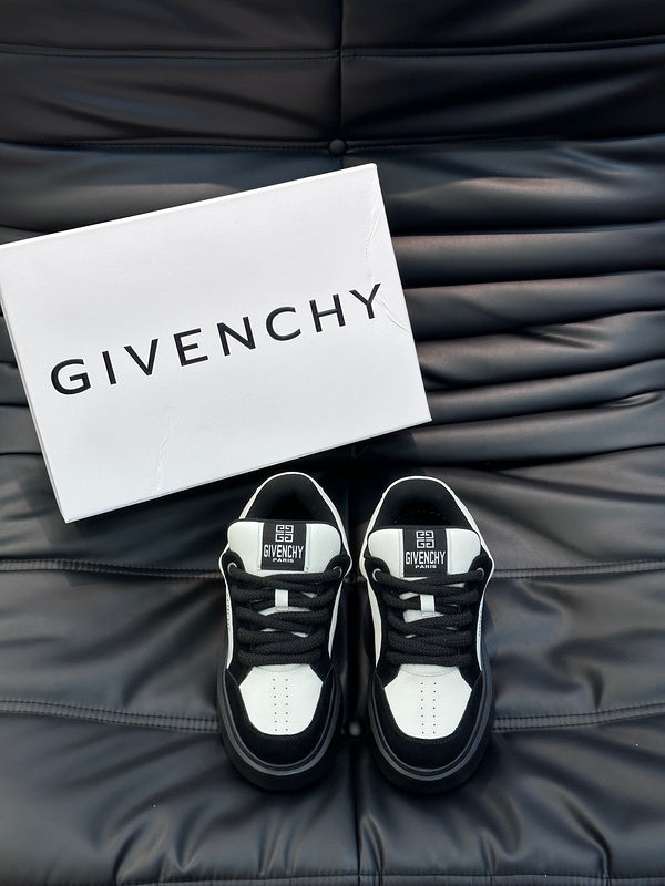 Givenchy Red High-Top Sneakers - Close-Up Texture View