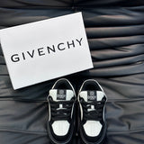 Givenchy Red High-Top Sneakers - Close-Up Texture View