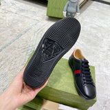 Side profile of Gucci two-tone sneakers minimalist modern build