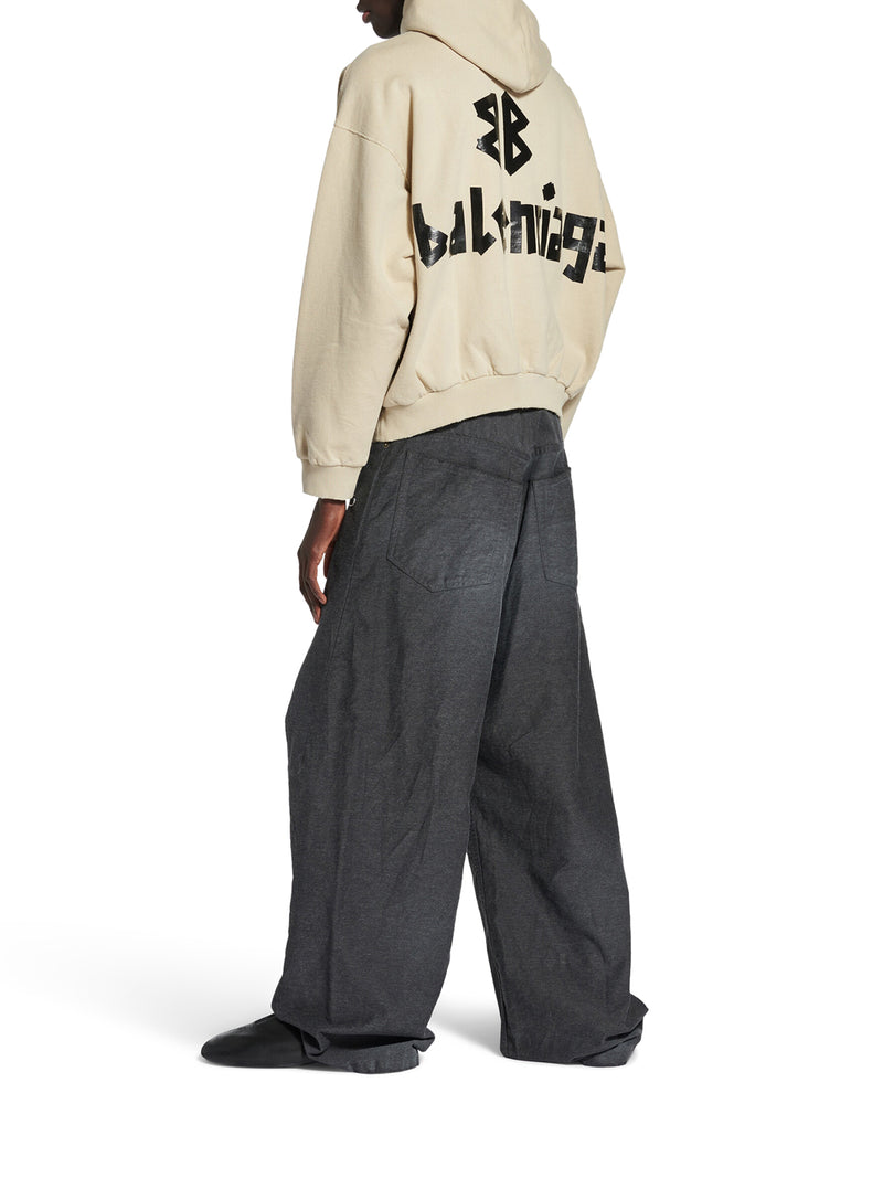 Close-up of Balenciaga tee shirts hardware and fine stitching