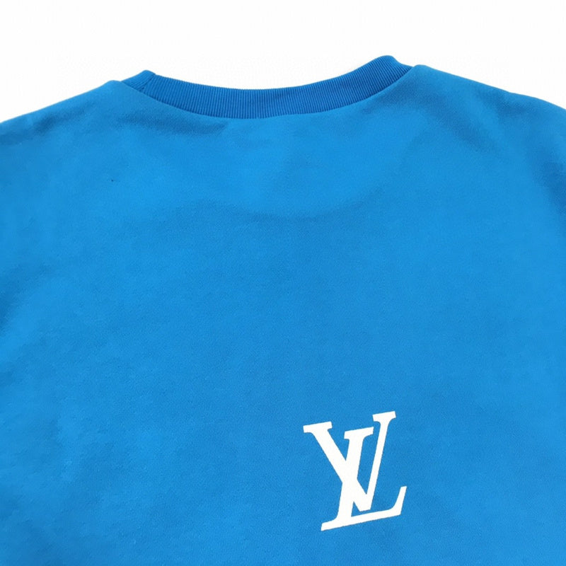 Back view of Louis Vuitton luxury clothing with signature branding