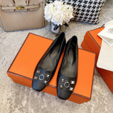 Hermès Nude Platform Heels - Angled View