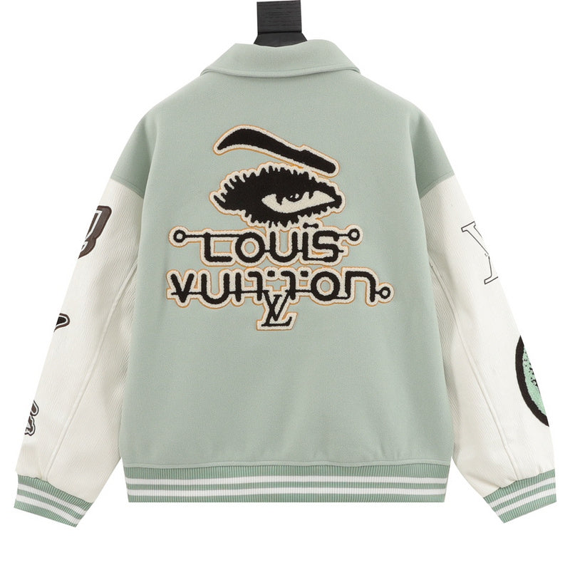 Side profile of Louis Vuitton luxury clothing with logo-detail design