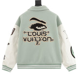 Side profile of Louis Vuitton luxury clothing with logo-detail design