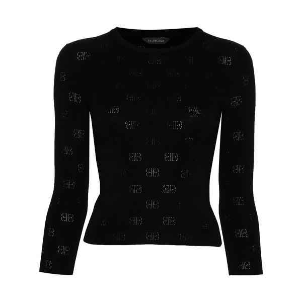 Balenciaga Sweaters- Balenciaga Black Knitwear - Jumpers Women Premium Casual Designer Knitwear