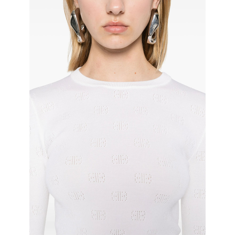 Balenciaga Sweaters? Balenciaga White Knitwear - Jumpers Women Luxury Designer Knit Sweater