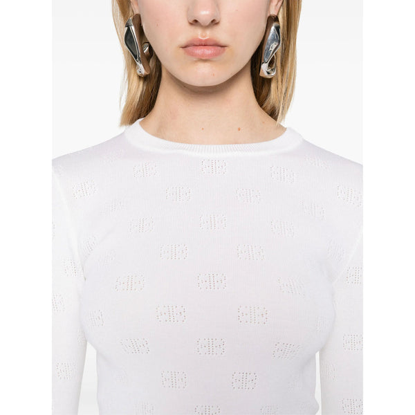 Balenciaga Sweaters? Balenciaga White Knitwear - Jumpers Women Luxury Designer Knit Sweater