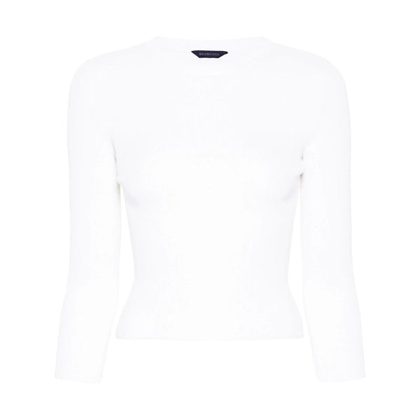 Balenciaga Sweaters? Balenciaga White Knitwear - Jumpers Women Luxury Designer Knit Sweater