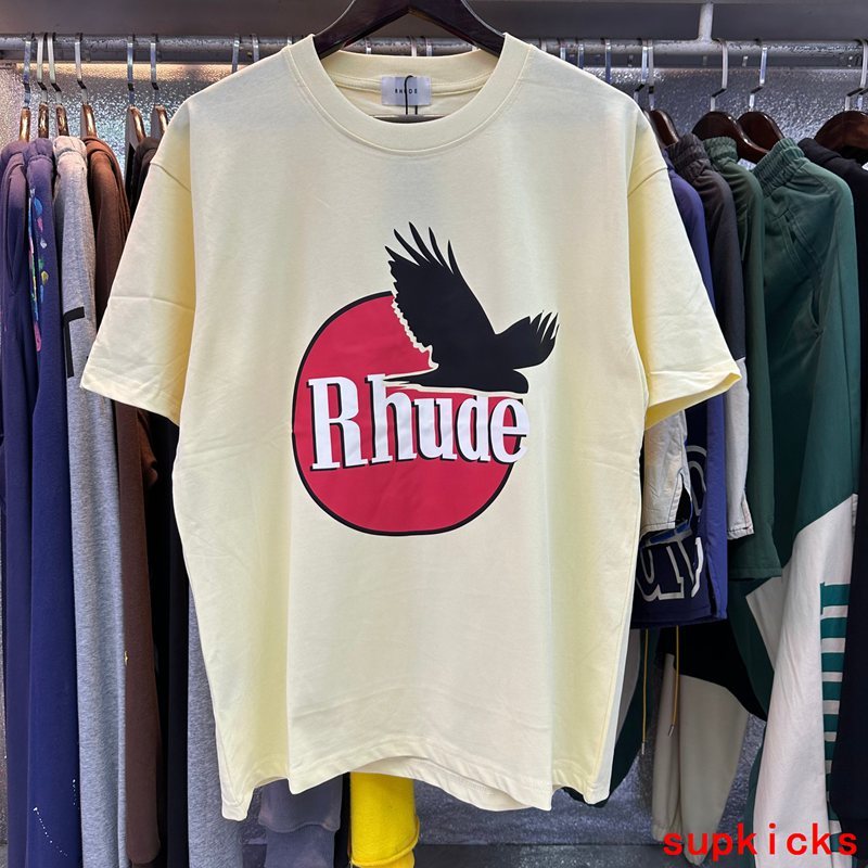 Full styled look of Rhude luxury clothing with monogram-inspired silhouette