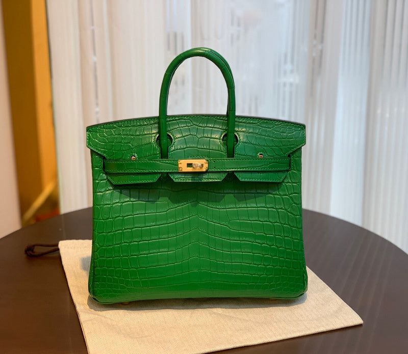Side view of balanced structured handbag