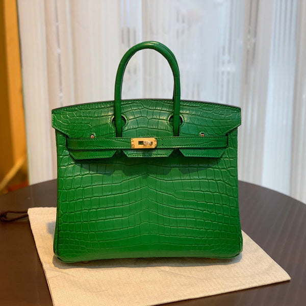 Side view of balanced structured handbag