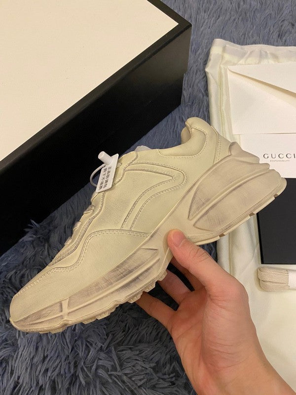 Gucci crisp white luxury sneakers view 4 cushioned comfort fit